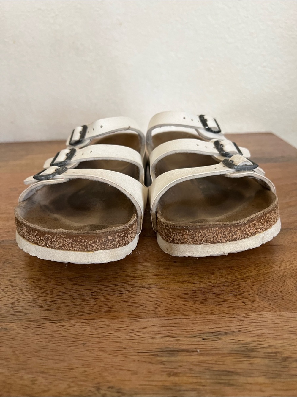 Birkenstock Florida Birko-Flor White Sandals Size 37 L 7-7.5 Regular Wide - Picture 3 of 15